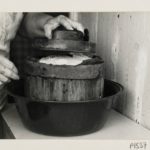 A wooden dairy tool