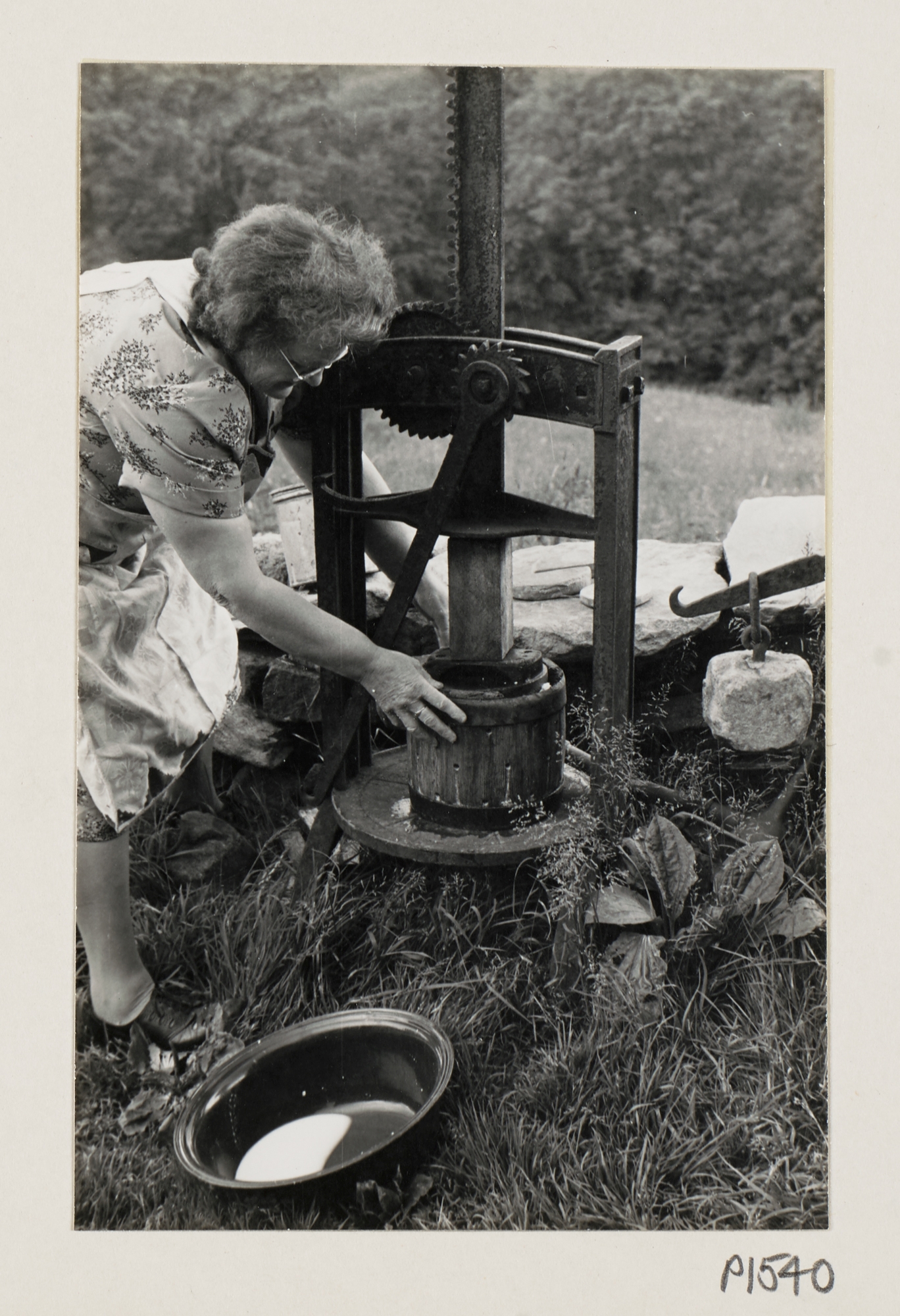 Person with hand machinery