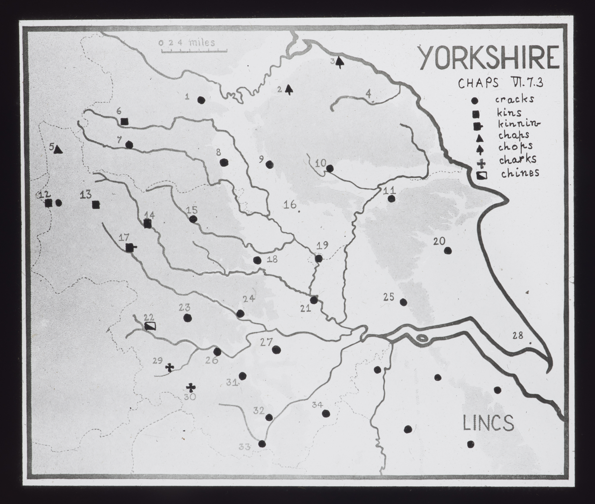 A map of Yorkshire.