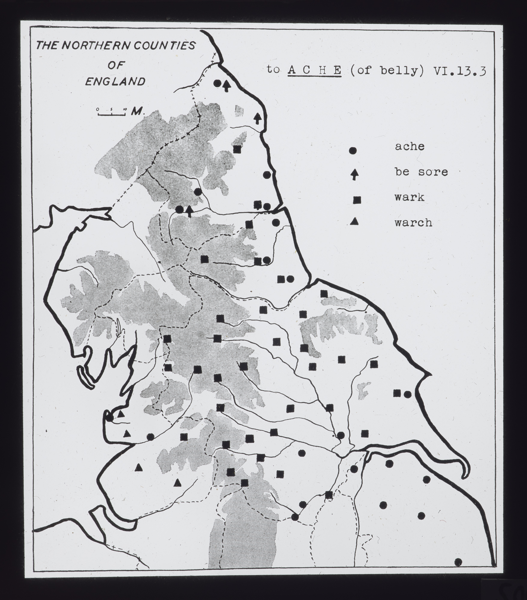 A map of the northern counties of England.