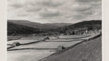 View west into Swaledale near Gunnerside, showing permanent pasture with dry stone walls and barns.