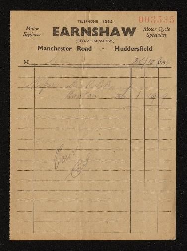 Paper garage receipt.