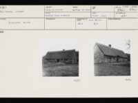 Two black and white photographs mounted on a photocard.